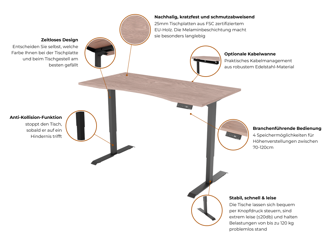 Schreibtisch Curved Infos